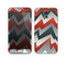 The Abstract Red, Grey and White ZigZag Pattern Skin For the Samsung Galaxy S5