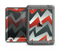 The Abstract Red, Grey and White ZigZag Pattern Apple iPad Air LifeProof Nuud Case Skin Set