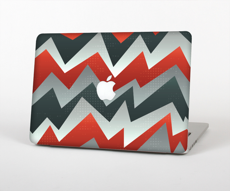 The Abstract Red, Grey and White ZigZag Pattern Skin for the Apple MacBook Pro Retina 15"