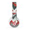 The Abstract Red, Grey and White ZigZag Pattern Skin for the Beats by Dre Studio (2013+ Version) Headphones