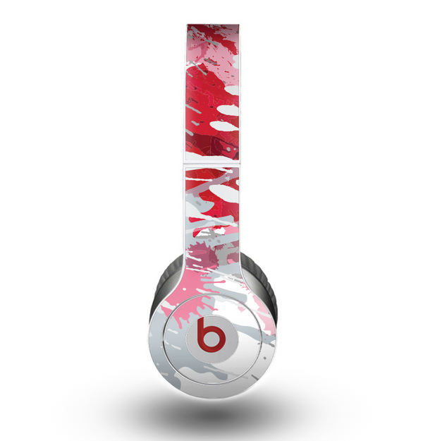 The Abstract Red, Pink and White Paint Splatter Skin for the Beats by Dre Original Solo-Solo HD Headphones