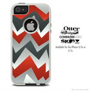 The Abstract Red Zig Zag Skin For The iPhone 4-4s or 5-5s Otterbox Commuter Case