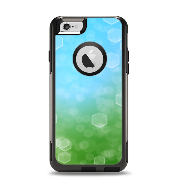 The Abstract Shaped Sparkle Unfocused Blue & Green Apple iPhone 6 Otterbox Commuter Case Skin Set