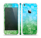 The Abstract Shaped Sparkle Unfocused Blue & Green Skin Set for the Apple iPhone 5