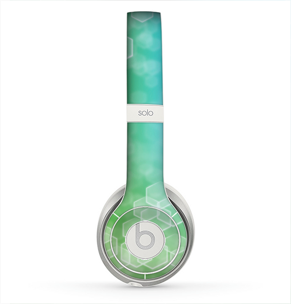 The Abstract Shaped Sparkle Unfocused Blue & Green Skin for the Beats by Dre Solo 2 Headphones