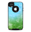 The Abstract Shaped Sparkle Unfocused Blue & Green Skin for the iPhone 4-4s OtterBox Commuter Case