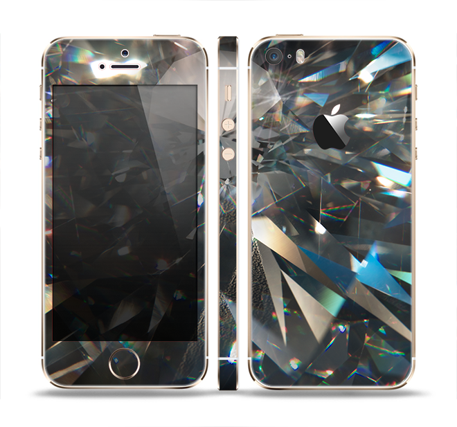 The Abstract Shattered Crystal Pattern Skin Set for the Apple iPhone 5s