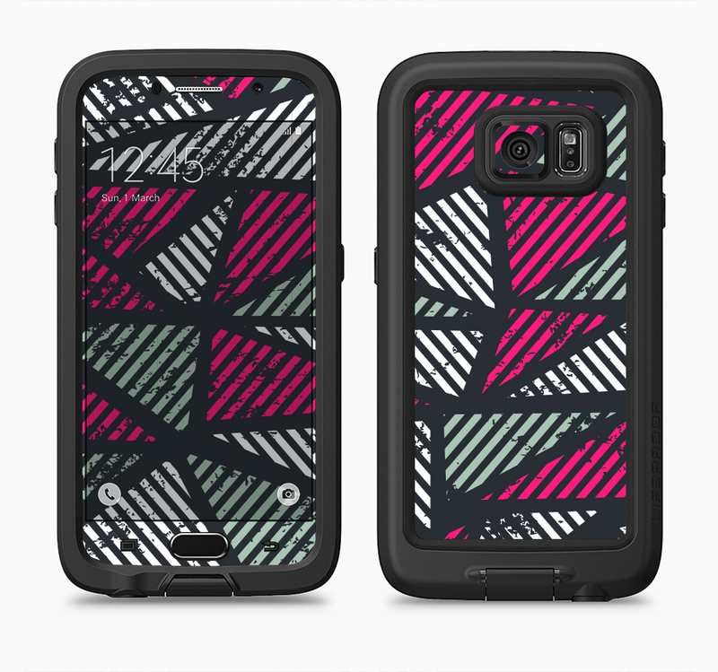 The Abstract Striped Vibrant Trangles Full Body Samsung Galaxy S6 LifeProof Fre Case Skin Kit
