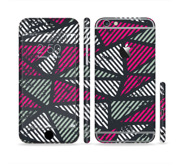 The Abstract Striped Vibrant Trangles Sectioned Skin Series for the Apple iPhone 6 Plus
