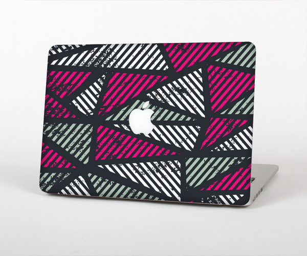 The Abstract Striped Vibrant Trangles Skin Set for the Apple MacBook Air 11"