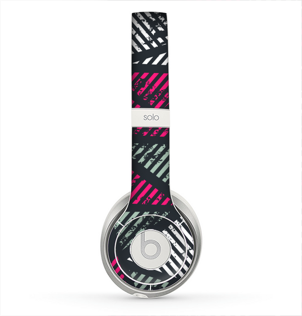 The Abstract Striped Vibrant Trangles Skin for the Beats by Dre Solo 2 Headphones