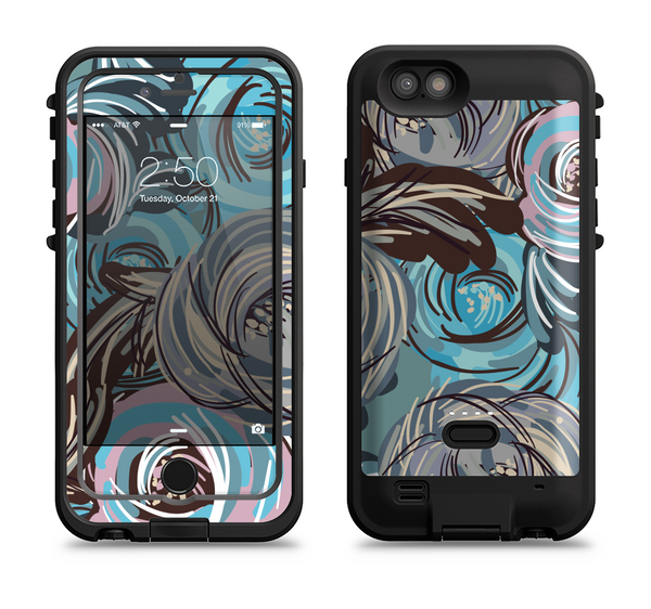 the abstract subtle toned floral strokes  iPhone 6/6s Plus LifeProof Fre POWER Case Skin Kit