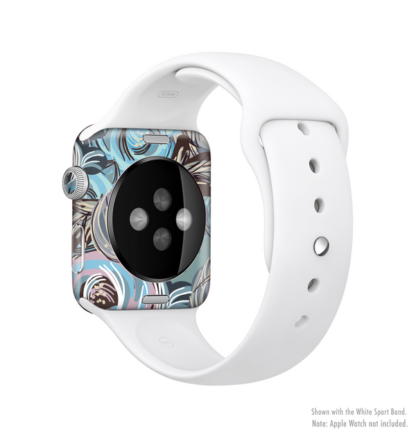The Abstract Subtle Toned Floral Strokes Full-Body Skin Kit for the Apple Watch