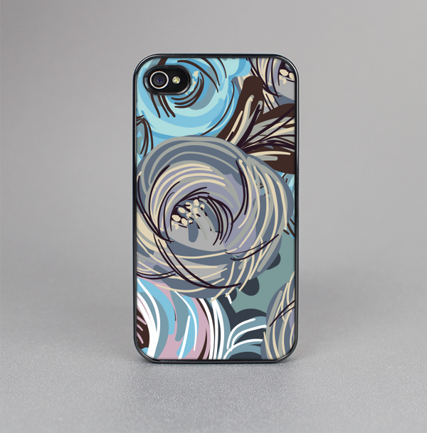 The Abstract Subtle Toned Floral Strokes Skin-Sert for the Apple iPhone 4-4s Skin-Sert Case