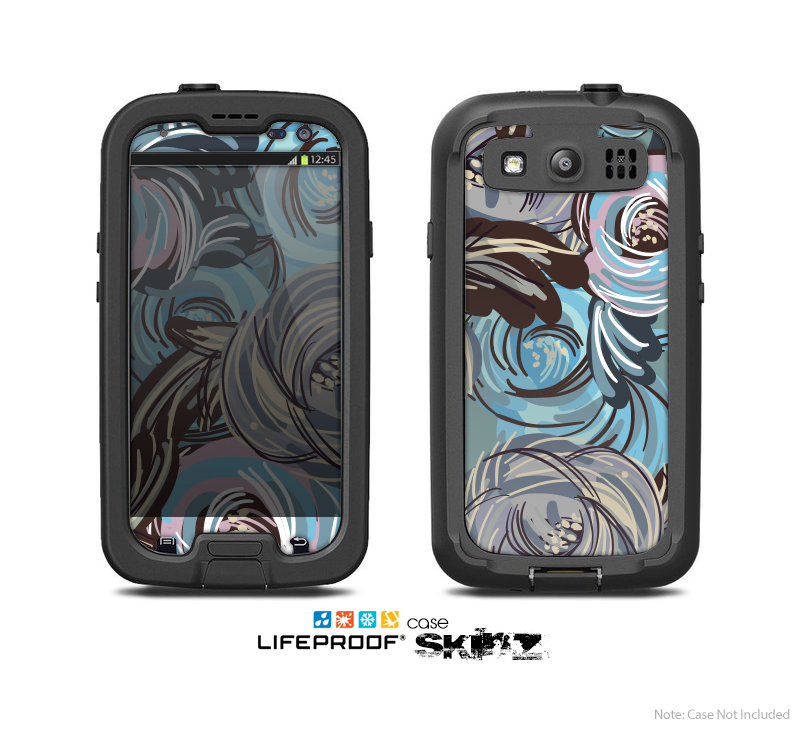 The Abstract Subtle Toned Floral Strokes Skin For The Samsung Galaxy S3 LifeProof Case