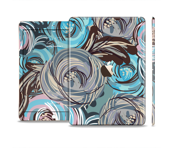 The Abstract Subtle Toned Floral Strokes Skin Set for the Apple iPad Air 2