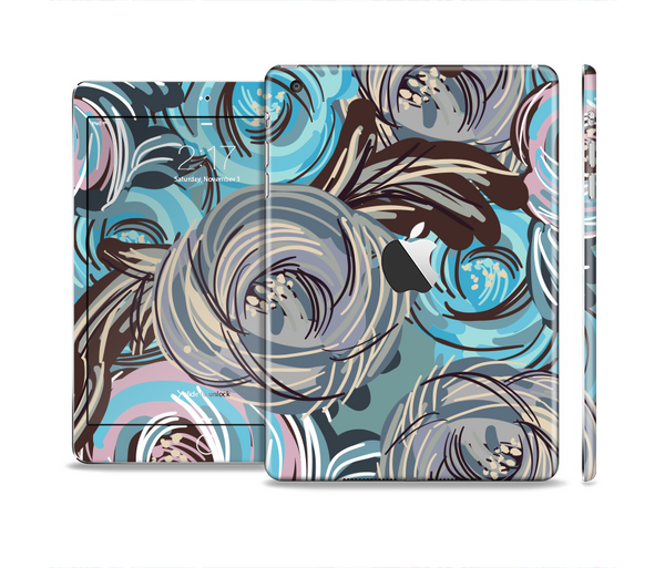 The Abstract Subtle Toned Floral Strokes Full Body Skin Set for the Apple iPad Mini 2