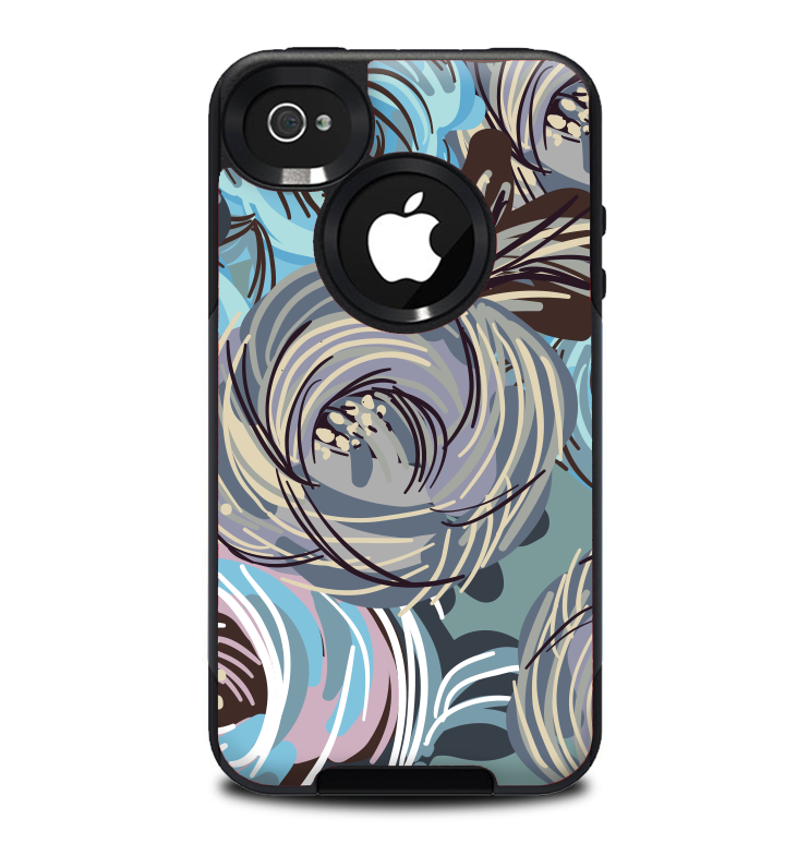 The Abstract Subtle Toned Floral Strokes Skin for the iPhone 4-4s OtterBox Commuter Case