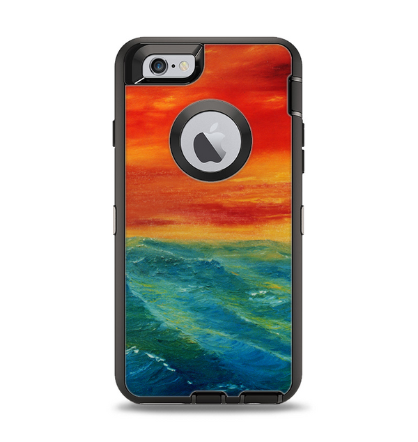 The Abstract Sunset Painting Apple iPhone 6 Otterbox Defender Case Skin Set