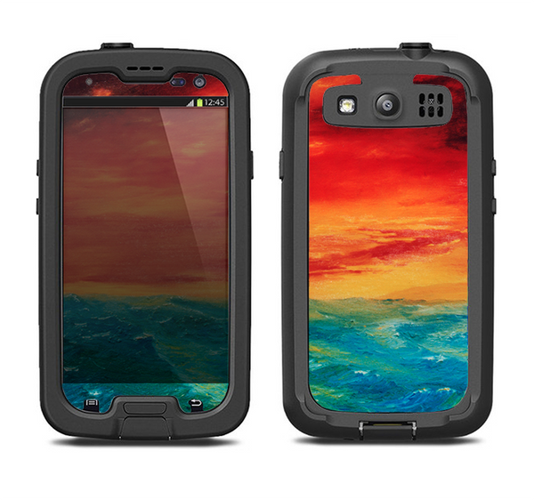 The Abstract Sunset Painting Samsung Galaxy S4 LifeProof Nuud Case Skin Set