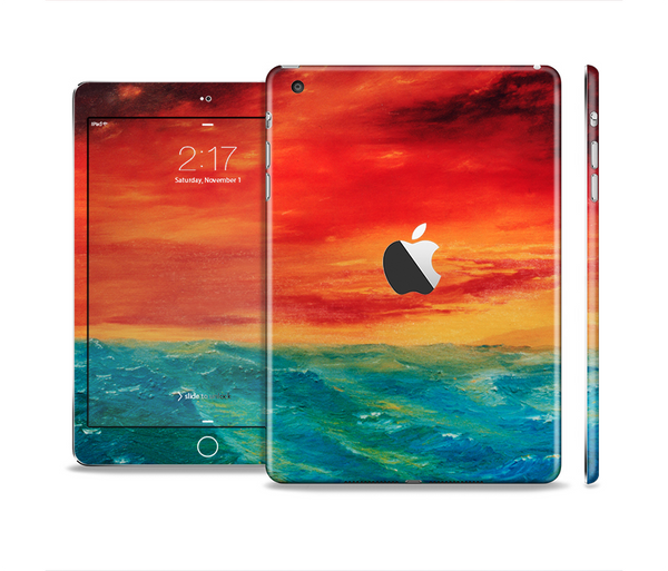 The Abstract Sunset Painting Full Body Skin Set for the Apple iPad Mini 2