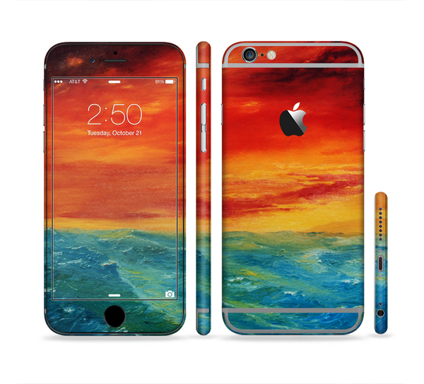 The Abstract Sunset Painting Sectioned Skin Series for the Apple iPhone 6