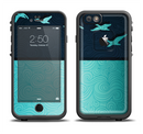 The Abstract Swirled Two Toned Green with Birds Apple iPhone 6/6s Plus LifeProof Fre Case Skin Set
