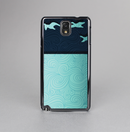 The Abstract Swirled Two Toned Green with Birds Skin-Sert Case for the Samsung Galaxy Note 3