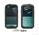 The Abstract Swirled Two Toned Green with Birds Skin For The Samsung Galaxy S3 LifeProof Case