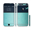 The Abstract Swirled Two Toned Green with Birds Sectioned Skin Series for the Apple iPhone 6s Plus