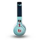 The Abstract Swirled Two Toned Green with Birds Skin for the Beats by Dre Mixr Headphones