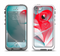 The Abstract Teal & Red Love Connect Apple iPhone 5-5s LifeProof Fre Case Skin Set