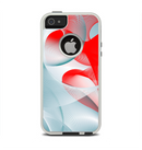 The Abstract Teal & Red Love Connect Apple iPhone 5-5s Otterbox Commuter Case Skin Set