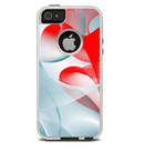 The Abstract Teal & Red Love Connect Skin For The iPhone 5-5s Otterbox Commuter Case