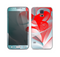 The Abstract Teal & Red Love Connect Skin For the Samsung Galaxy S5