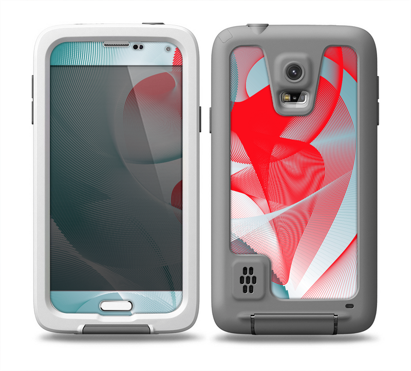 The Abstract Teal & Red Love Connect Skin Samsung Galaxy S5 frē LifeProof Case