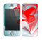The Abstract Teal & Red Love Connect Skin for the Apple iPhone 4-4s