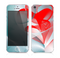 The Abstract Teal & Red Love Connect Skin for the Apple iPhone 5s