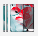 The Abstract Teal & Red Love Connect Skin for the Apple iPhone 6