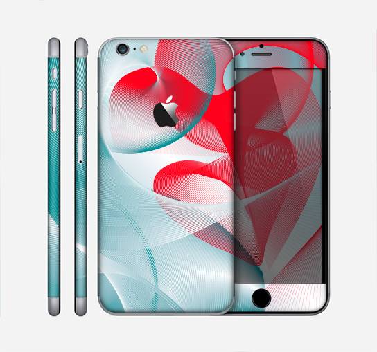 The Abstract Teal & Red Love Connect Skin for the Apple iPhone 6 Plus