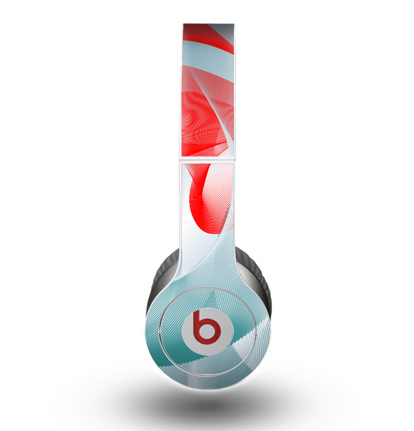 The Abstract Teal & Red Love Connect Skin for the Beats by Dre Original Solo-Solo HD Headphones