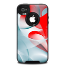 The Abstract Teal & Red Love Connect Skin for the iPhone 4-4s OtterBox Commuter Case