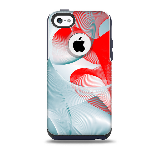 The Abstract Teal & Red Love Connect Skin for the iPhone 5c OtterBox Commuter Case