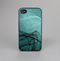 The Abstract Teal and Black Curves Skin-Sert Case for the Apple iPhone 4-4s