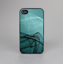 The Abstract Teal and Black Curves Skin-Sert for the Apple iPhone 4-4s Skin-Sert Case