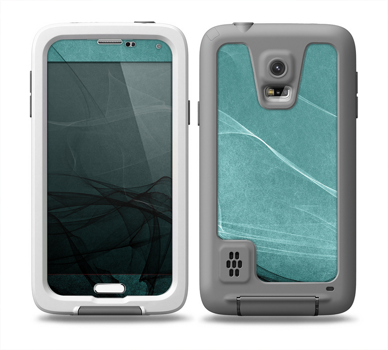 The Abstract Teal and Black Curves Skin Samsung Galaxy S5 frē LifeProof Case