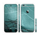 The Abstract Teal and Black Curves Sectioned Skin Series for the Apple iPhone 6s Plus