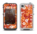 The Abstract Vector Gold & White Circle Swirls Apple iPhone 4-4s LifeProof Fre Case Skin Set