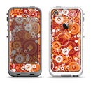 The Abstract Vector Gold & White Circle Swirls Apple iPhone 5-5s LifeProof Fre Case Skin Set