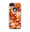 The Abstract Vector Gold & White Circle Swirls Apple iPhone 5-5s Otterbox Commuter Case Skin Set